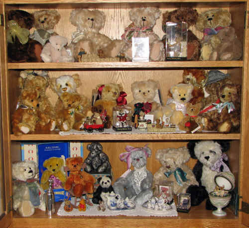 The oak cabinet in my den - my Bear House!