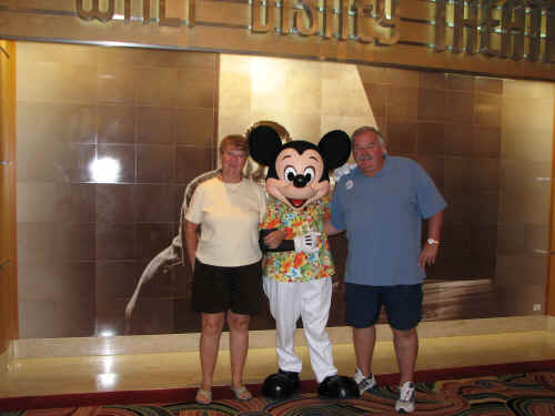 Tropical Mickey outside the Walt Disney Theatre