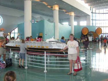 Inside the terminal at Port Canaveral